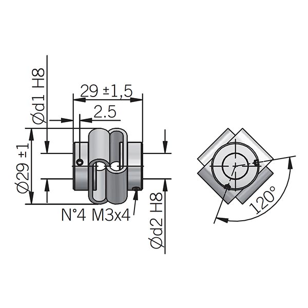 Giunto elastico di precisione per encoder Eltra - Serie GS DA2