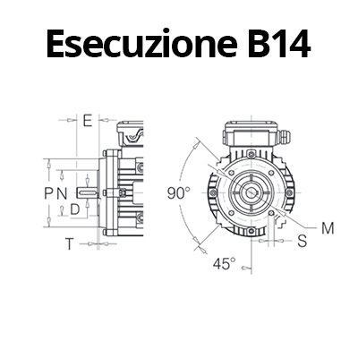 Motore asincrono trifase B14