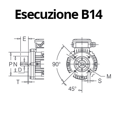 Motore asincrono autofrenante B14