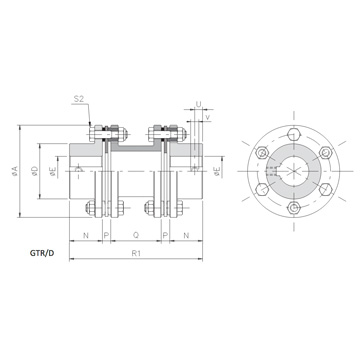 Giunto flessibile a lamelle GTR doppio