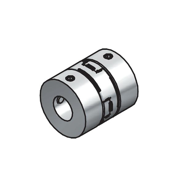 Giunto elastico di precisione per encoder, mod. GS-O1922-10 (GS16A10), foro 10 mm, con grani, momento torcente 0,9 Nm