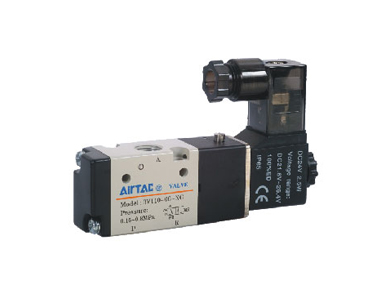 Elettrovalvola 3/2 monostabile, 3/8" G, normalmente chiusa, DC 24V connessione a morsetti, pilotaggio interno, serie 300 (Cod. 3V31010NCBG - AirTac)
