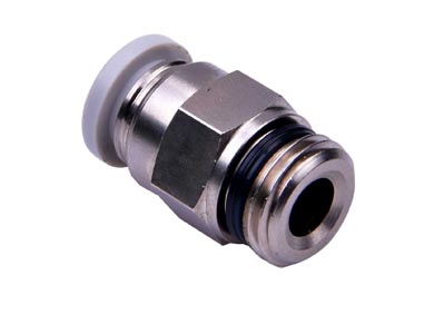 Raccordo innesto rapido, maschio, dritto, serie GPC, colore Grigio, filett. 3/8", diam. tubo 8 mm (Cod. GPC803 - AirTac)