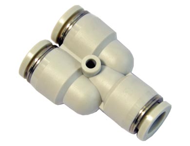 Raccordo innesto rapido, tubo-tubo, giunzione a Y, serie GPY, colore Grigio, diam. tubo 6 mm (Cod. GPY6 - AirTac)