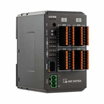 Weintek IR-ETN40P: Modulo Coupler Modbus TCP/IP, EtherNet/IP, 24 ingressi digitali, 16 uscite +2 ad alta velocità.