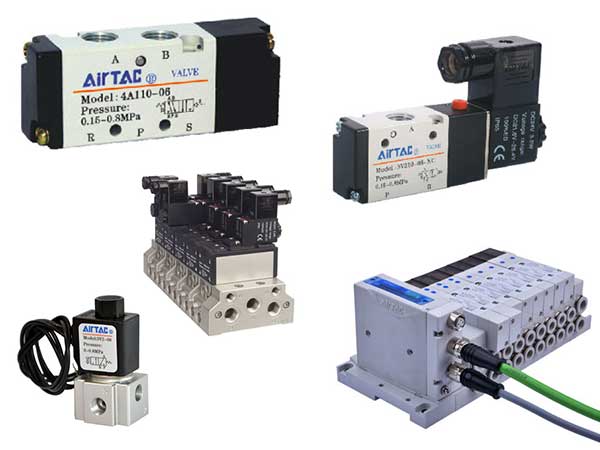 Elettrovalvola 5 vie bistabile, centro chiuso, 3/8", DC 24V, serie 6V 300 (Cod. 6V330C10B050G - AirTac)