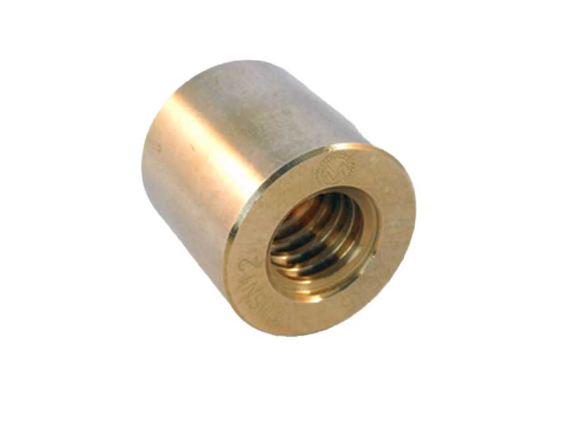 Chiocciola tonda in Bronzo (TR30X06) 1 Principio, Destra, Diametro 30 mm, Passo 6, Dimensioni 50X50 mm