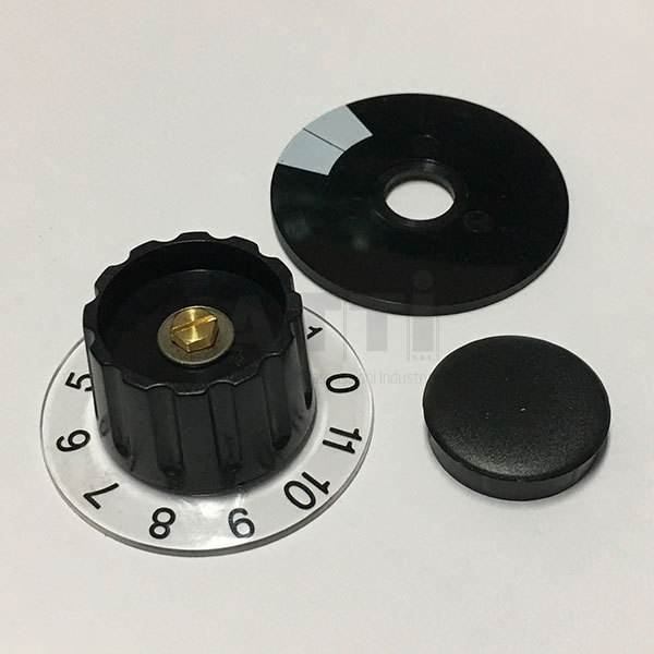 Manopola tipo 1991 (nero) per potenziometro 1 giro, resistenza 5K ohm, tipo BW2, per Inverter TOSHIBA/INVT