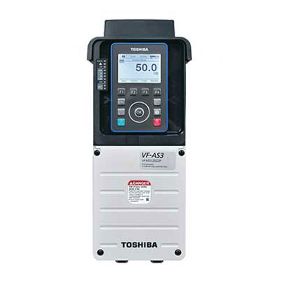 VFAS3 4220PC: TOSHIBA VFAS3 series inverter, power 30/22 kW, supply V400, normal use 30kW/61.5A, heavy-duty use 22W/46.3A, with EMC filter, with safety function STO