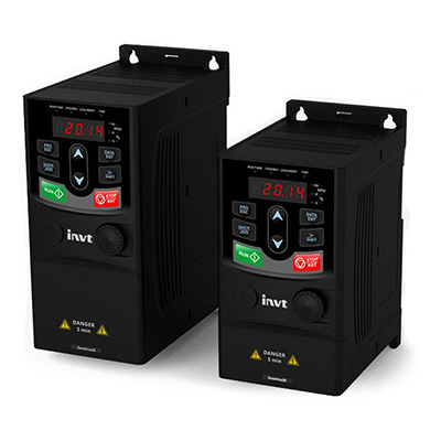 0R7G-4EU: Inverter INVT Serie GD20, trifase, potenza 0,75 kW, 2,5 A, alimentazione V400, con funzione STO, con Braking unit