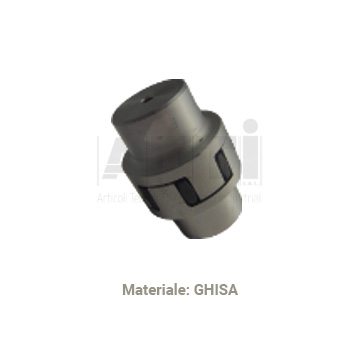 Giunto flessibile in ghisa, mod. GIFLEX GET 24/32 mozzo AB, esecuzione precisa, con stella dentata nera in elastomero