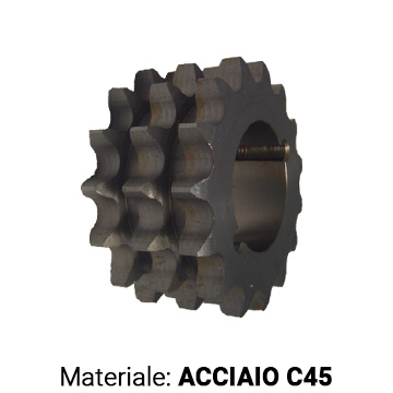 Pignone per catena tripla in acciaio con bussola conica