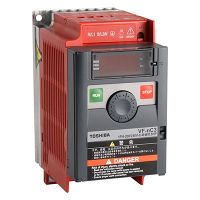 VFNC3S 2002PL-W: Inverter TOSHIBA serie VFNC3, potenza 0,25 kW, alimentazione V230, con filtro EMC