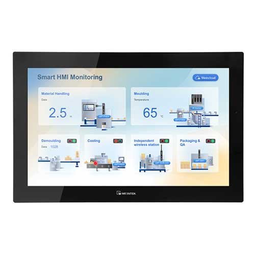 Weintek CMT3218XP:  display 21.5" pollici, 2 porte Ethernet, CAN BUS, IOT, teleassistenza opzionale, interfaccia OPC/UA