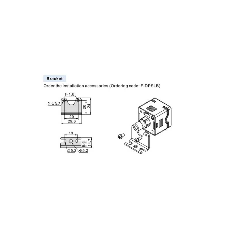 Staffa montaggio pressostati DPS (Cod. F-DPSLB - AirTac)