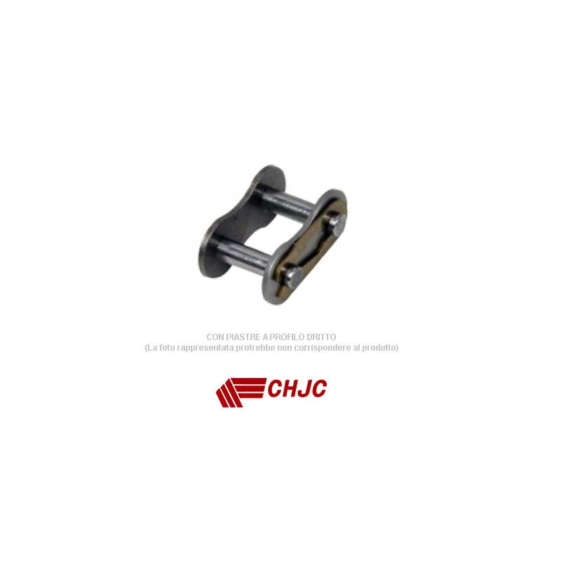Giunzione Semplice, passo 1/2" x 5/16" (12,7x7,75 mm), ISO 08 B1, Acciaio, tipo 26 con graffetta/molletta (piastre profilo dritto)